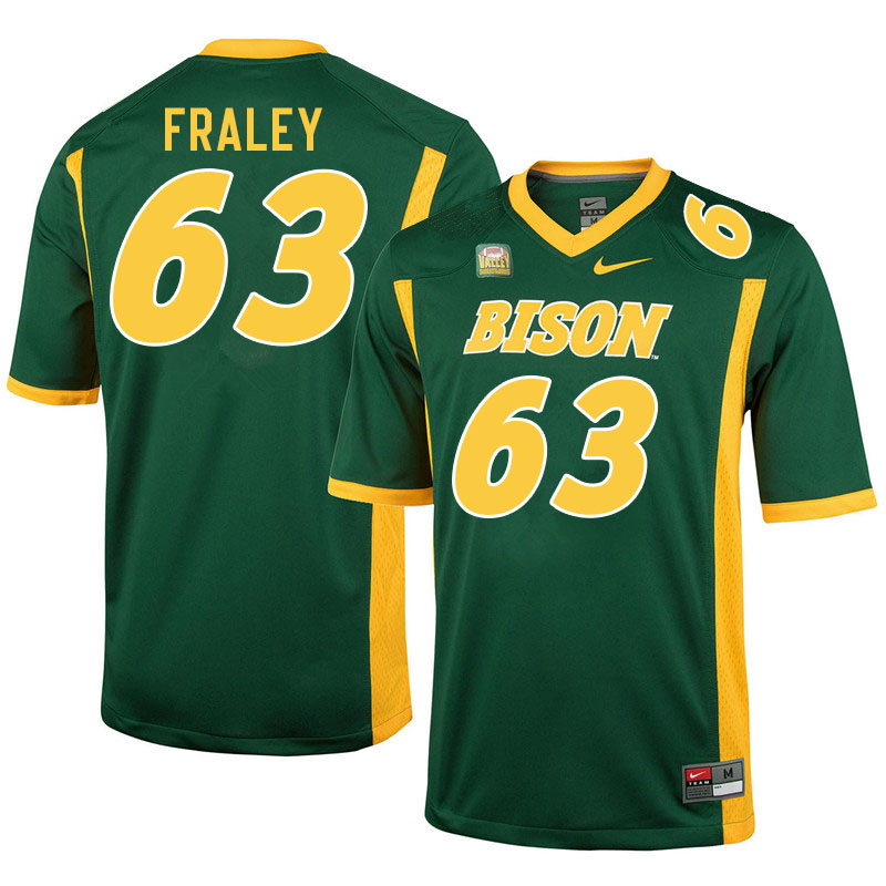 Men #63 Trent Fraley North Dakota State Bison College Football Jerseys Stitched-Green